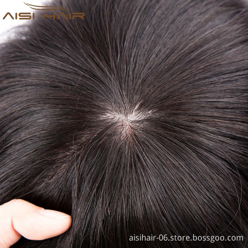 Aisi Hair 2018 New Style 100% Natural Indian Human Hair Price List , Toupees For Black Men